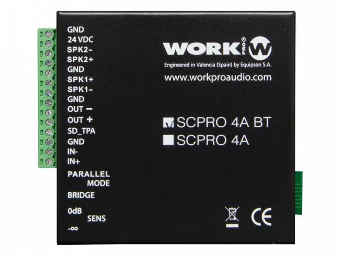 WORK Pro SCPRO 4A BT Amplificador 2 x 20 W / 1 x 40 W