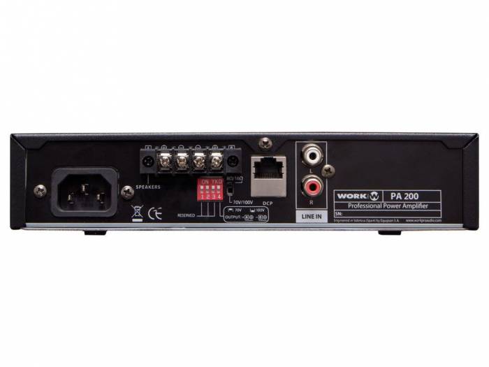 WORK Pro PA 200 Amplificador 2 x 100W @ 8 Ohm, 200 W L70/100V