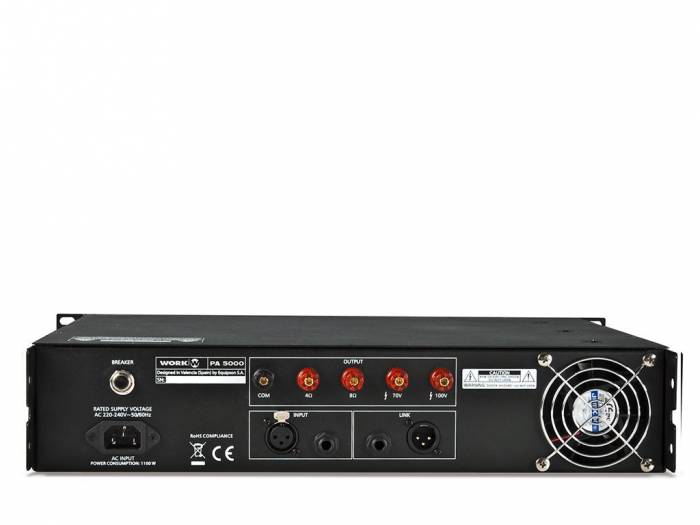 WORK Pro PA 5000 Amplificador 480 W @ 8 Ohm, L70/100V
