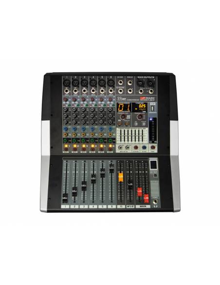 MARK MM 6399 P USB BT Mezclador amplificado 2 x 300 W. 6 canales.