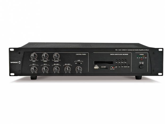 WORK Pro PA 120 USB/R Amplificador con mezclador y reproductor