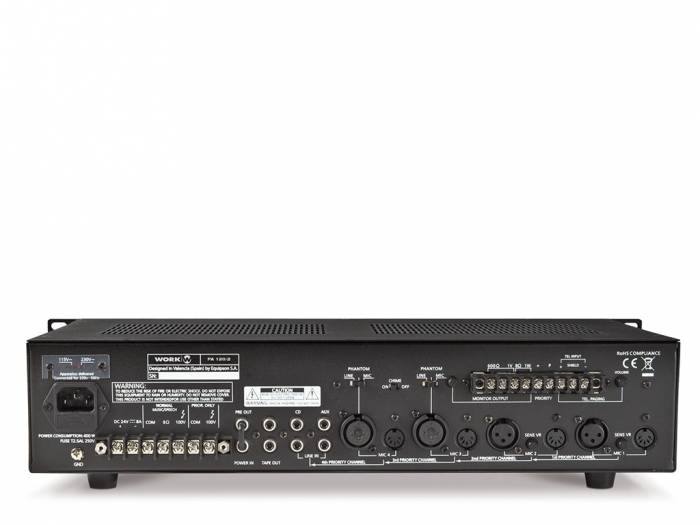 WORK Pro PA 120 USB/R Amplificador con mezclador y reproductor