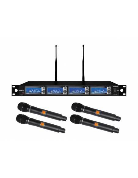 WORK Pro WR 4200 /1 Sistema inalámbrico cuádruple con 4 micrófonos de mano.