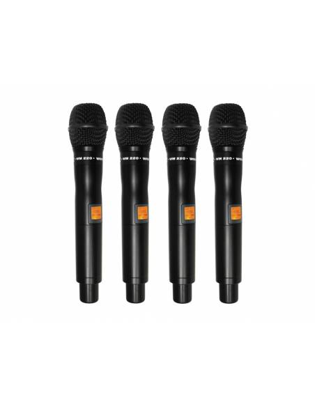 WORK Pro WR 4200 /1 Sistema inalámbrico cuádruple con 4 micrófonos de mano.