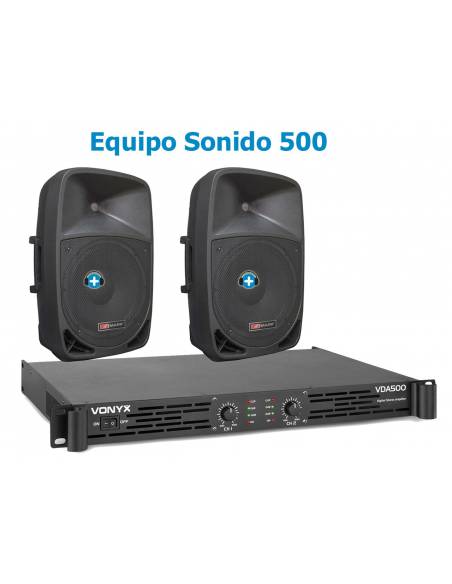 Equipo Sonido 500 - 2 Altavoces de 12 pulgadas y etapa de potencia