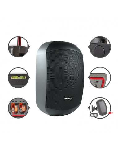Biamp Apart MASK4C Pareja de Altavoces 2 vías, 4.25″ con soporte ClickMount