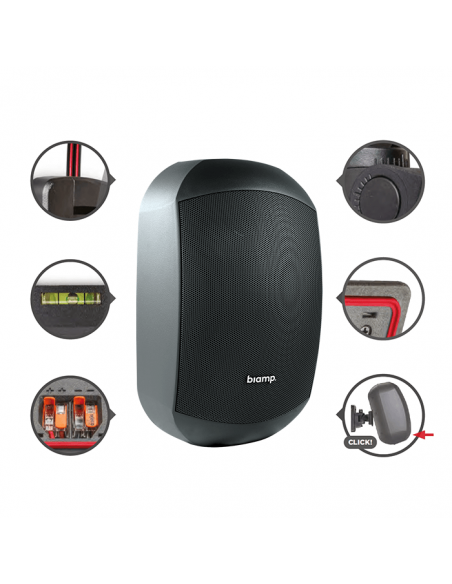 Biamp Apart MASK4C Pareja de Altavoces 2 vías, 4.25″ con soporte ClickMount