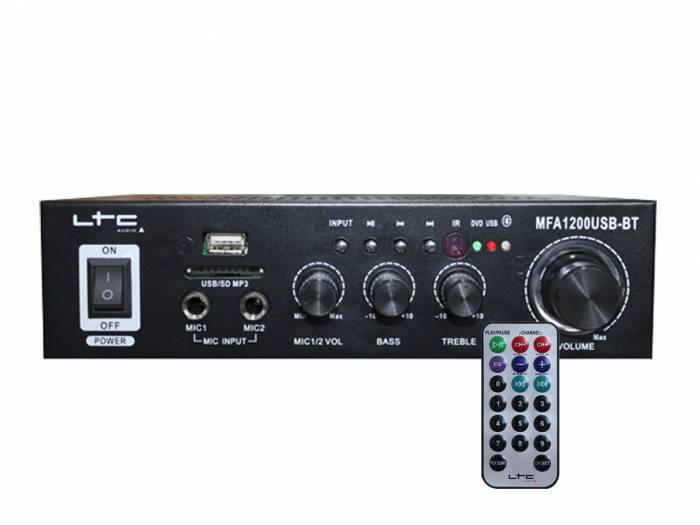 LTC MFA1200USB BT BL Negro - Amplificador Karaoke Bluetooth 2X50W - 1