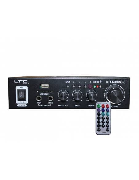 LTC MFA1200USB BT BL Negro - Amplificador Karaoke Bluetooth 2X50W - 1