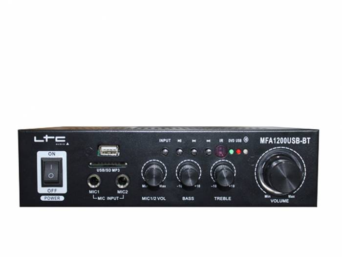 LTC MFA1200USB BT BL Negro - Amplificador Karaoke Bluetooth 2X50W - 2