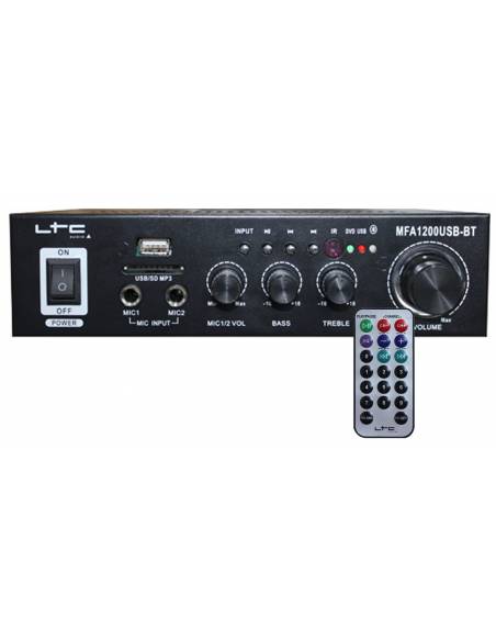 LTC MFA1200USB BT BL Negro - Amplificador Karaoke Bluetooth 2X50W - 3