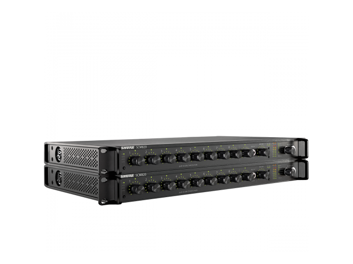 SHURE 
SCM820E
  
    
      
        
      
    
  
                  Mezclador Automático 8 Canales con Ethernet 1U 