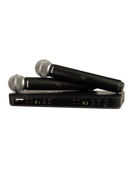 SHURE 
BLX288E/SM58 K3E
  
    
      
        
      
    
  
                  Sistema inalámbrico Dual de mano VOCAL