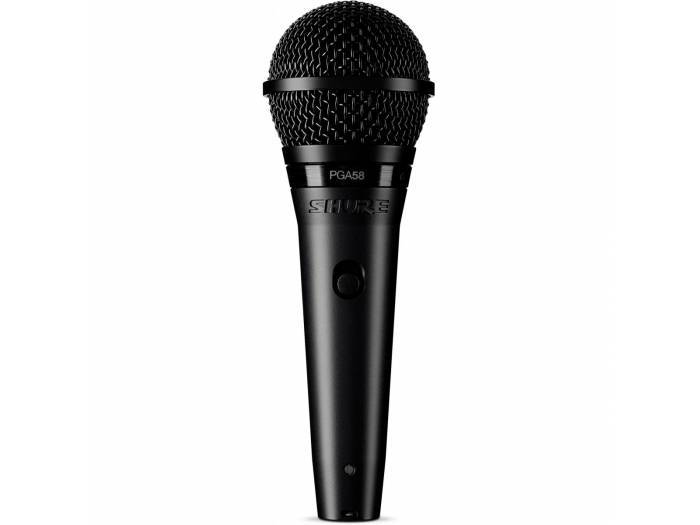 SHURE   PGA58BTS                                                                  Micrófono dinámico vocal con interruptor, pinz