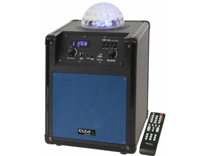 IBIZA SOUND KUBE 60 AZUL - Altavoz portatil con bateria y efecto de iluminación RGB - 1