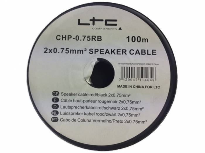 LTC - Cable Altavoz CCA - 2 X 0.75MM² - ROJO/NEGRO - BOBINA: 100M