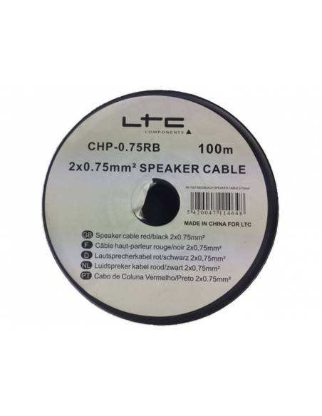 LTC - Cable Altavoz CCA - 2 X 0.75MM² - ROJO/NEGRO - BOBINA: 100M