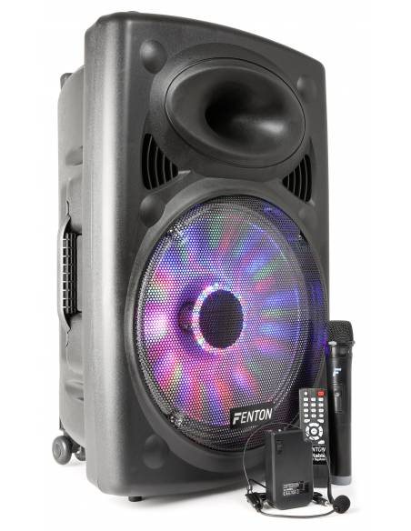 Fenton FPS15 Sistema portatil de sonido 15" BT/MP3/USB/SD/VHF/LED
