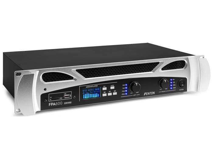 Vonyx FPA600 Amplificador PA 2x 300W Reproductor multimedia con BT