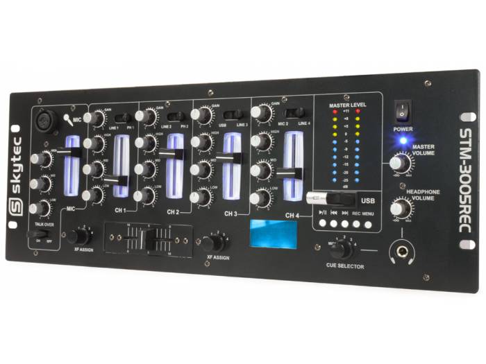 Skytec STM-3005REC Mezclador de 4 canales EQ MP3 Grabacion