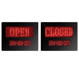 PANEL LED CON RELOJ OPEN/CLOSED - 1 2