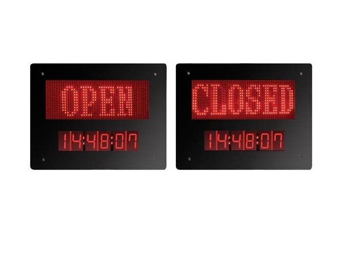 PANEL LED CON RELOJ OPEN/CLOSED - 2