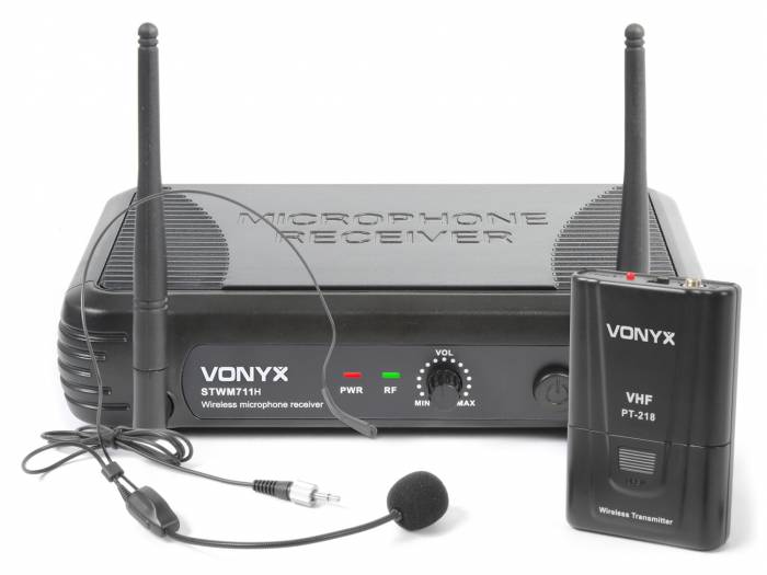 Vonyx STWM711H Sistema inalambrico 1 canal VHF con micro de cabeza