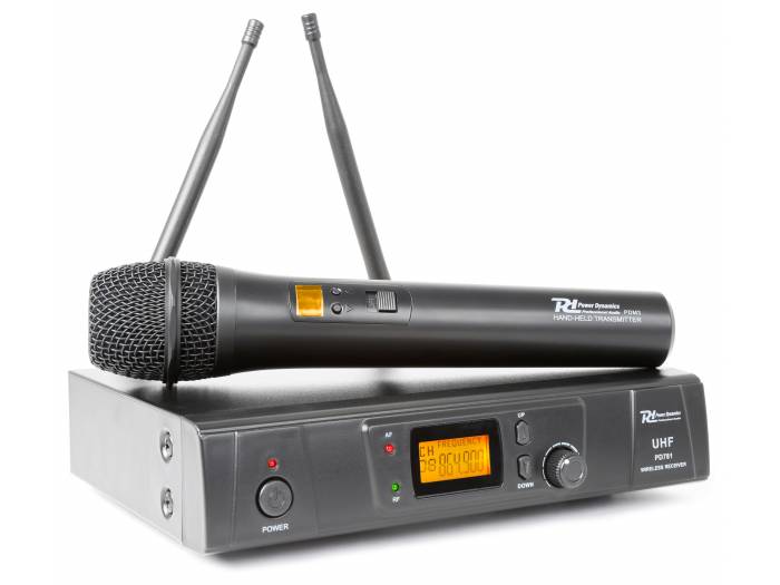Power Dynamics PD781 Microfono Inalambrico UHF de 8 Canales con 1 Micrófono
