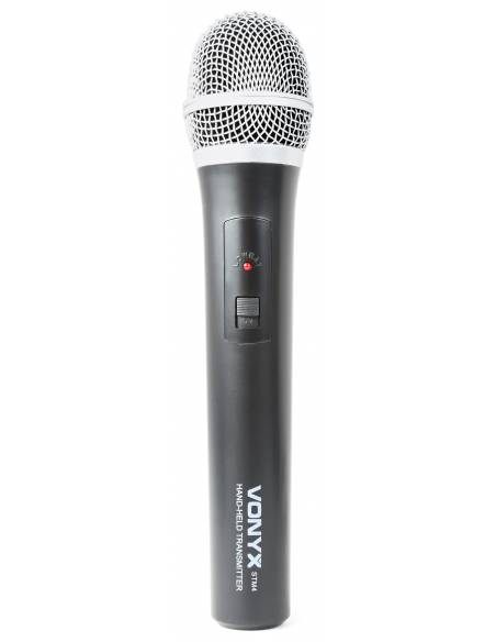 Vonyx WM73C Combi System Wireless UHF 2 canales con micro de mano y petaca y Display