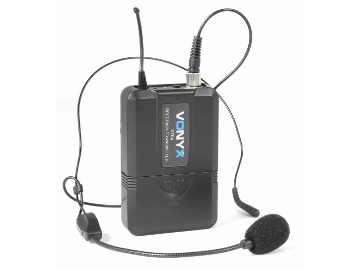 Vonyx WM73C Combi System Wireless UHF 2 canales con micro de mano y petaca y Display