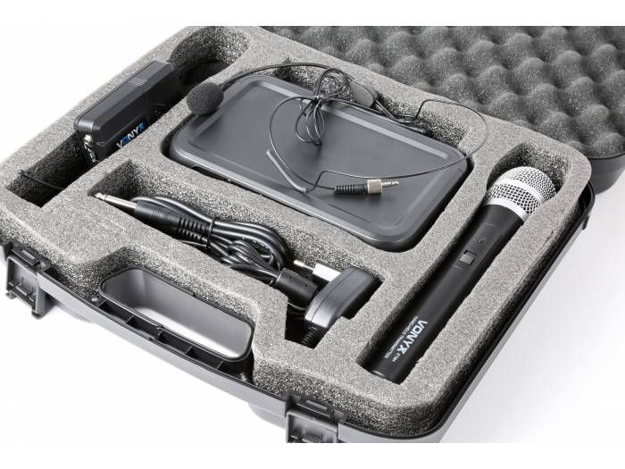 Vonyx WM73C Combi System Wireless UHF 2 canales con micro de mano y petaca y Display