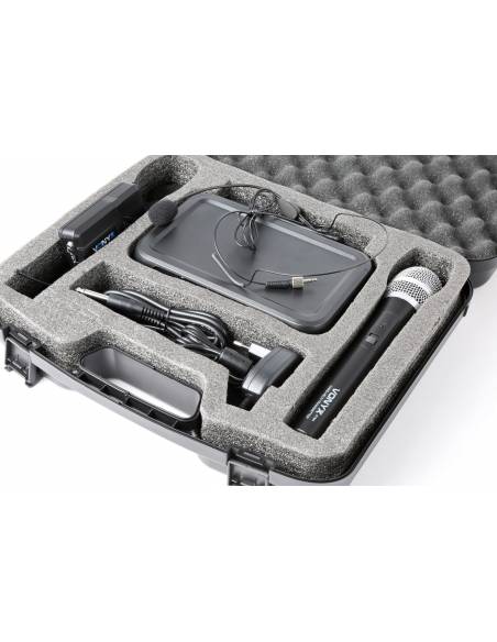 Vonyx WM73C Combi System Wireless UHF 2 canales con micro de mano y petaca y Display