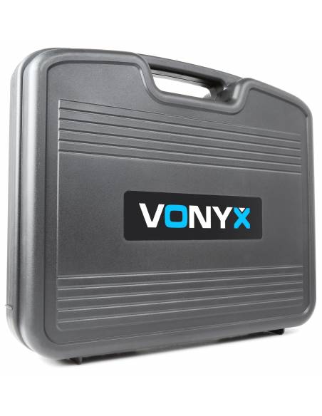 Vonyx WM73H Micrófono inalámbrico UHF  2- canales con 2 micros de cabeza y display