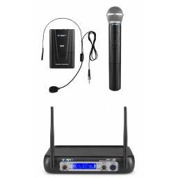 Vonyx WM512C Combi System Wireless VHF 2 canales con la computadora de mano, de Bodypack y Display 2