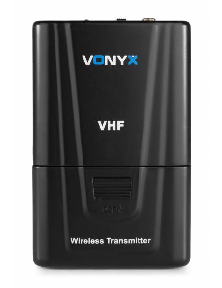 Vonyx WM512C Combi System Wireless VHF 2 canales con la computadora de mano, de Bodypack y Display