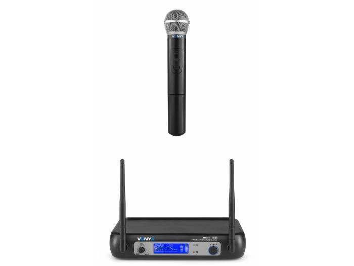 Vonyx WM511 VHF 1 Canal Sistema inalámbrico con micrófono de mano y display