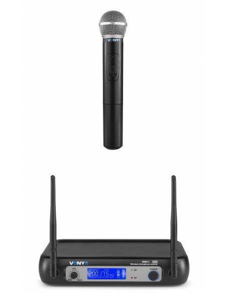 Vonyx WM511 VHF 1 Canal Sistema inalámbrico con micrófono de mano y display