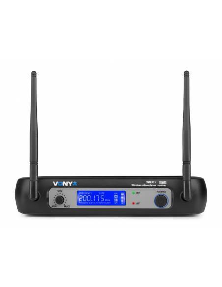 Vonyx WM511 VHF 1 Canal Sistema inalámbrico con micrófono de mano y display