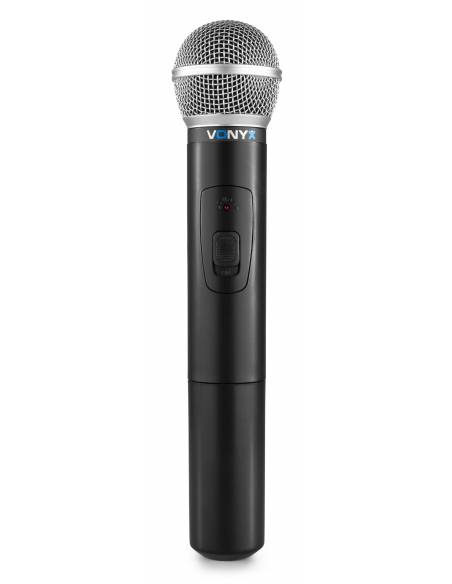 Vonyx WM511 VHF 1 Canal Sistema inalámbrico con micrófono de mano y display