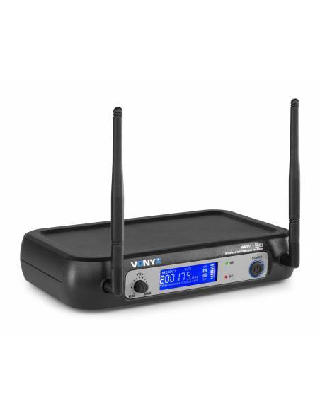 Vonyx WM511 VHF 1 Canal Sistema inalámbrico con micrófono de mano y display