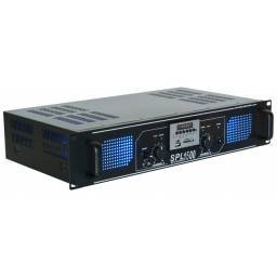 Skytec SPL 1500MP3 Amplificador con LEDs azules + EQ Negro 178773