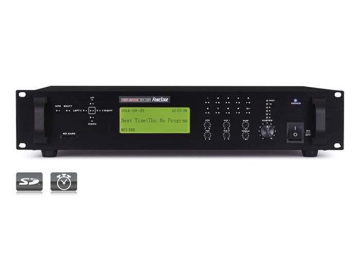 Fonestar MPA-122P - Amplificador de 180w con Programador/Reproductor SD/MP3 - 1