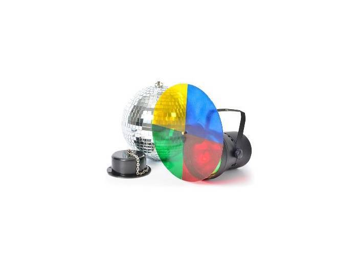 BeamZ Disco Light 151727 - Set Bola discoteca de 30 CM con Motor y Foco Multicolor - 1