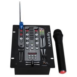 Ibiza Sound DJM150BT-VHF - Mezclador DJ con micrófono inalámbrico