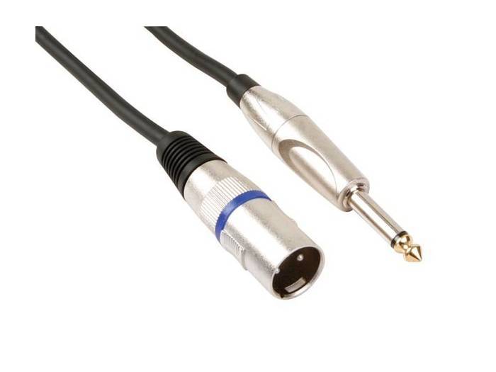 Cable XLR Macho a Jack mono Macho 6.35mm - 6 METROS HQ POWER - 1