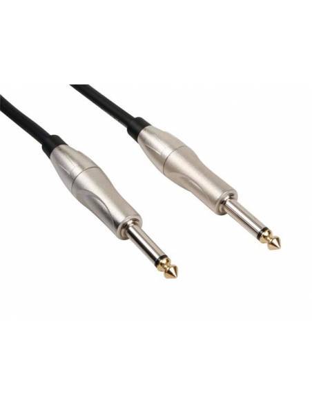 Cable Jack Mono Macho DE 6.35mm a Jack Mono Macho DE 6.35mm - Conector METALICO  (5m) HQ POWER - 1