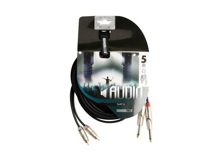 Cable de 2 RCA Macho a 2 JACK Mono Macho - 5 METROS HQ POWER - 2