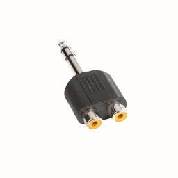 Adam Hall Connectors 7549 Adaptador en Y de 2 RCA hembra a Jack 6,3 mm macho estéreo - 1