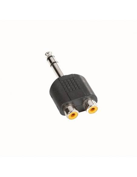 Adam Hall Connectors 7549 Adaptador en Y de 2 RCA hembra a Jack 6,3 mm macho estéreo - 1