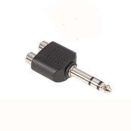Adam Hall Connectors 7549 Adaptador en Y de 2 RCA hembra a Jack 6,3 mm macho estéreo - 1 2